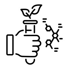 A customizable line icon of plant experiment 