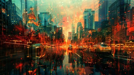 Fototapeta premium Generate an image reflecting the vibrant freedom of downtown