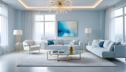 white and gold theme modern interior