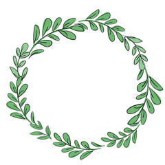 Naklejka premium Hand Drawn Floral Frame, vector flowers and leaves, design templates.