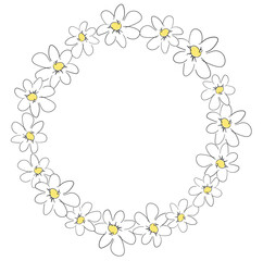 Hand Drawn Floral Frame, vector flowers and leaves, design templates.