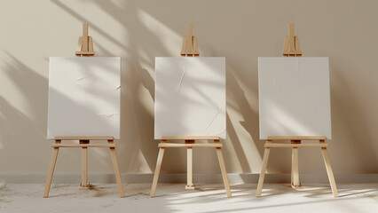 Small Plain Canvases on Tabletop Easels