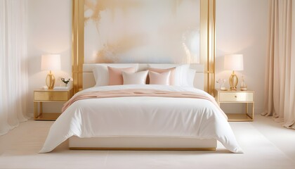 white and gold theme modern interior