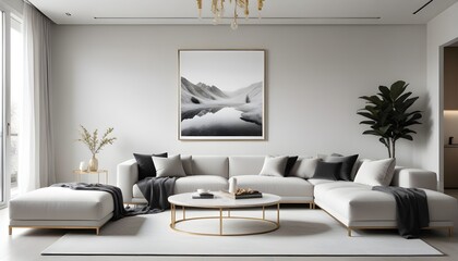 white and gold theme modern interior