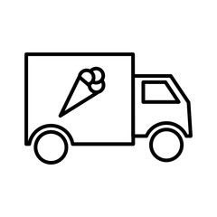 Ice Cream Van Icon for Mobile Food Services, Dessert Trucks, and Summer Treats Graphics