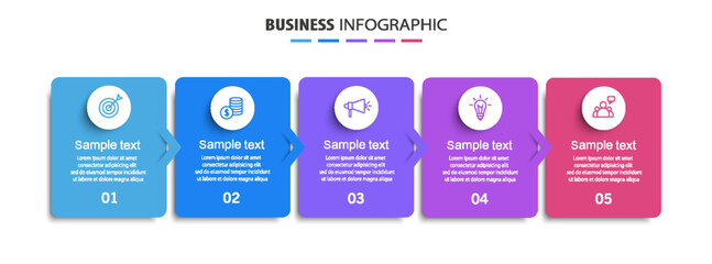 Business vector infographic template with 5 options or steps
