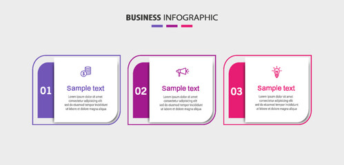 Vector  infographic design template with icons and 3 options or steps