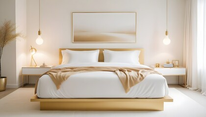 white and gold theme modern interior