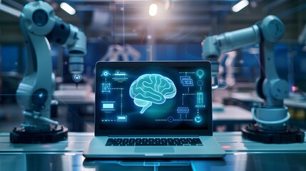 Digital Brain Futuristic Artificial Intelligence and High Tech Innovation