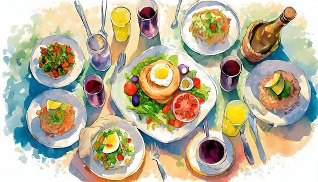 Happiness Beach Cheers Celebration Friendship Summer Fun Dinner Concept.