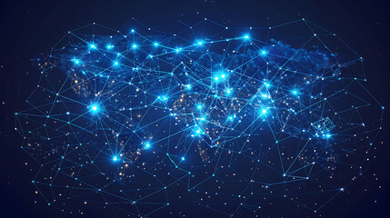 Fototapeta premium Global Digital Network Connectivity Map