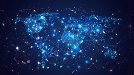 Fototapeta premium Global Digital Network Connectivity Map