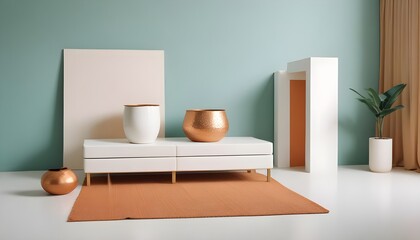 white and gold theme modern interior