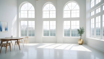 white and gold theme modern interior