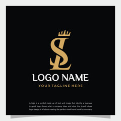 Simple logotype abstract logo initial  SL or LS monogram template
