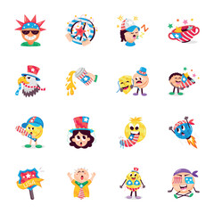 Collection of USA Celebrations Flat Stickers 

