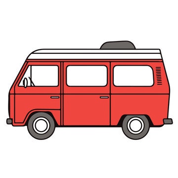 recommend clip art: Vintage camper van vector transparent background PNG clipart