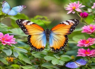 Naklejka premium monarch butterfly on flower