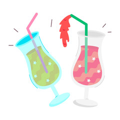 USA Independence Day Flat Stickers 
