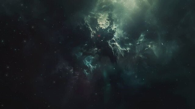 space nebula galaxy in dark green cinematic background depicting astrology