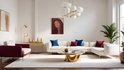 white and gold theme modern interior