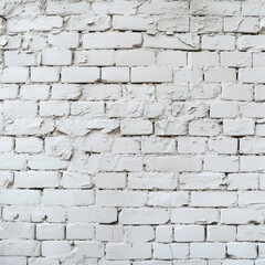 Old white brick wall with peeling paint and cracks. Urban decay concept