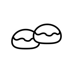 Belgian Buns Icon for Bakery Products, Sweet Treats, and Pastry Illustrations