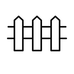 Fence Icon for Property Boundaries, Home Security, and Outdoor Structures Graphics