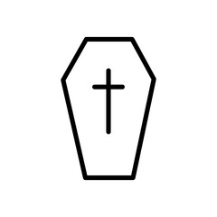 Halloween Coffin Icon for Holiday Decorations, Spooky Themes, and Seasonal Celebrations Illustrations