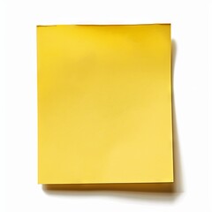 Isolated yellow sticky note on white background