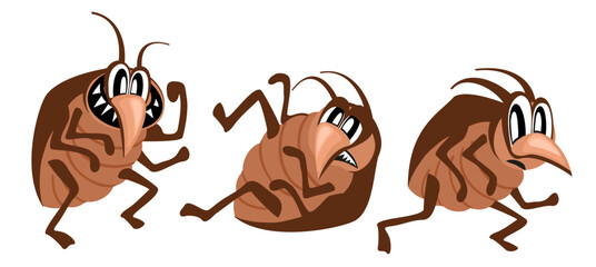 Bed bugs. Funny cartoon vector isolated illustration © Nastasja