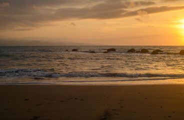 Summer sand beach and seashore waves background 1