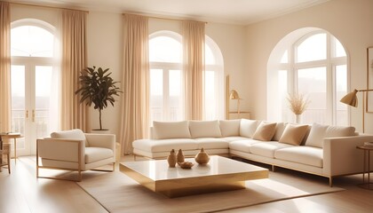white and gold theme modern interior