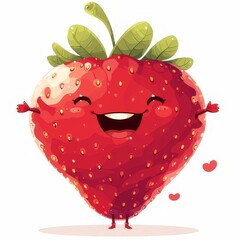 cute strawberry mascot isolated on a white background
