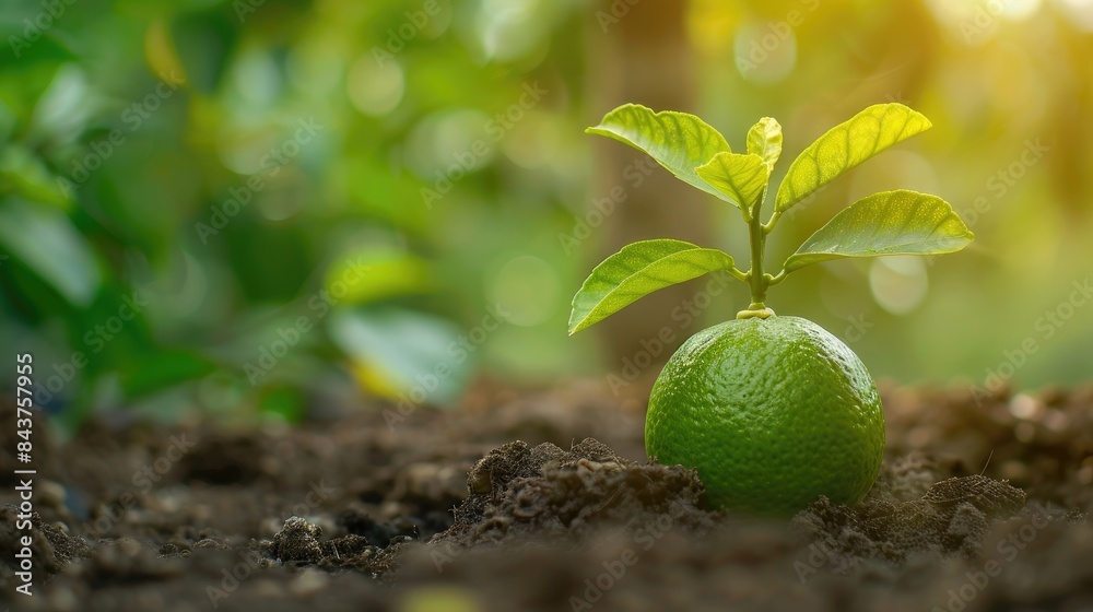 Sticker Benefits of lime fruit on the ground