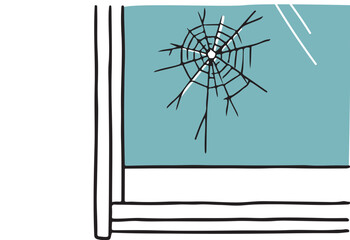 窓のヒビ割れ単色