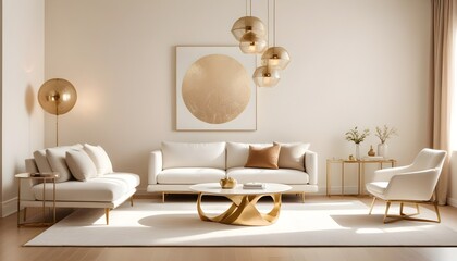 Obraz premium white and gold theme modern interior