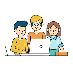 Digital business people in the office