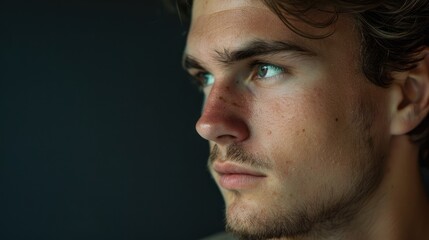 Obraz premium Profile of a charming 25 year old man