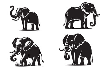 elephant silhouette vector illustration