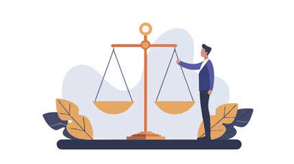 Comparison advantage and disadvantage, integrity or honest truth, pros and cons or measurement, judge or ethical, decision or balance concept