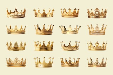 Gold crown element set