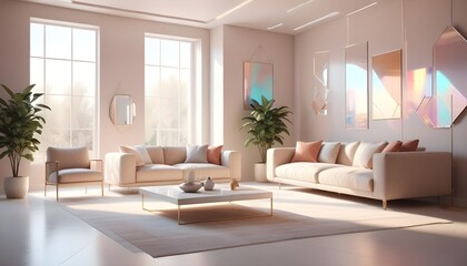 Fototapeta premium white and gold theme modern interior