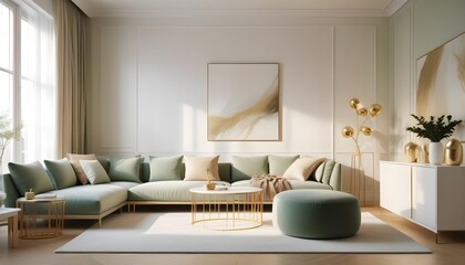 white and gold theme modern interior