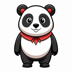 panda-different-style-vector-illustration-line-art