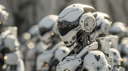 Fototapeta premium Designing Urban Spaces for Robotic and Coexistence:A Futuristic Architectural Vision