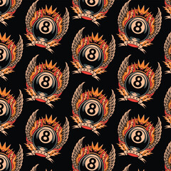 Naklejka premium king billiard pattern vector design