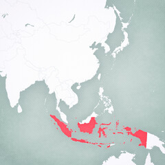 Map of East Asia - Indonesia