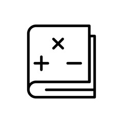 Maths Book Icon for Educational Resources, Academic Studies, and Learning Materials Illustrations