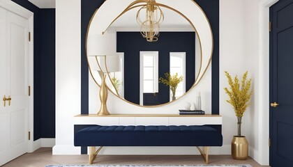 white and gold theme modern interior